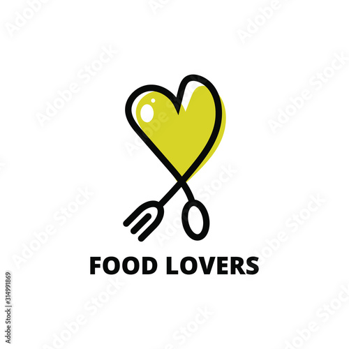 food lovers logo like icon design template. very simple, unique and modern design. suitable for cafe, restaurant and culinary business - vector illustration