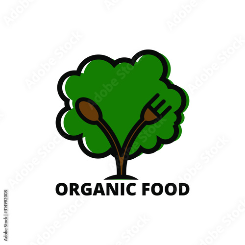 organic food logo like icon design template. very simple, unique and modern design. suitable for cafe, restaurant and culinary business - vector illustration