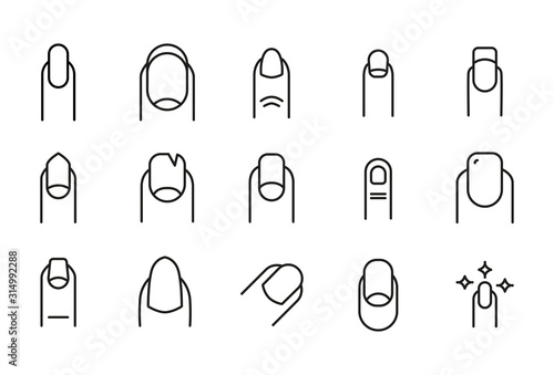 Premium set of nail line icons.