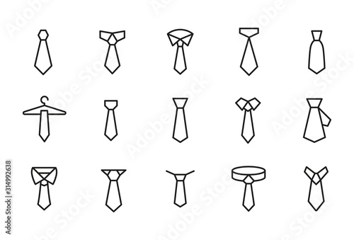 Simple set of necktie modern thin line icons.