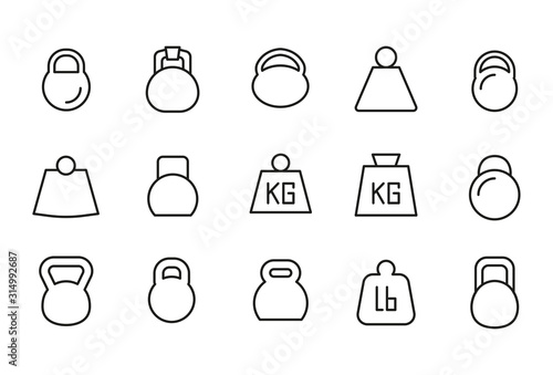 Premium set of weight line icons. photo