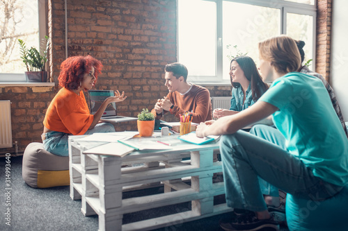 Students feeling involved in watching webinar and discussing it