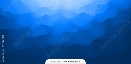 Wavy gradient backdrop. Abstract background with dynamic effect. Bright smooth transitions. 3D vector Illustration for design.