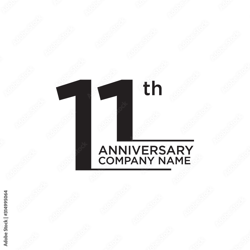 11th year anniversary logo design vector template 11th year anniversary logo design vector template