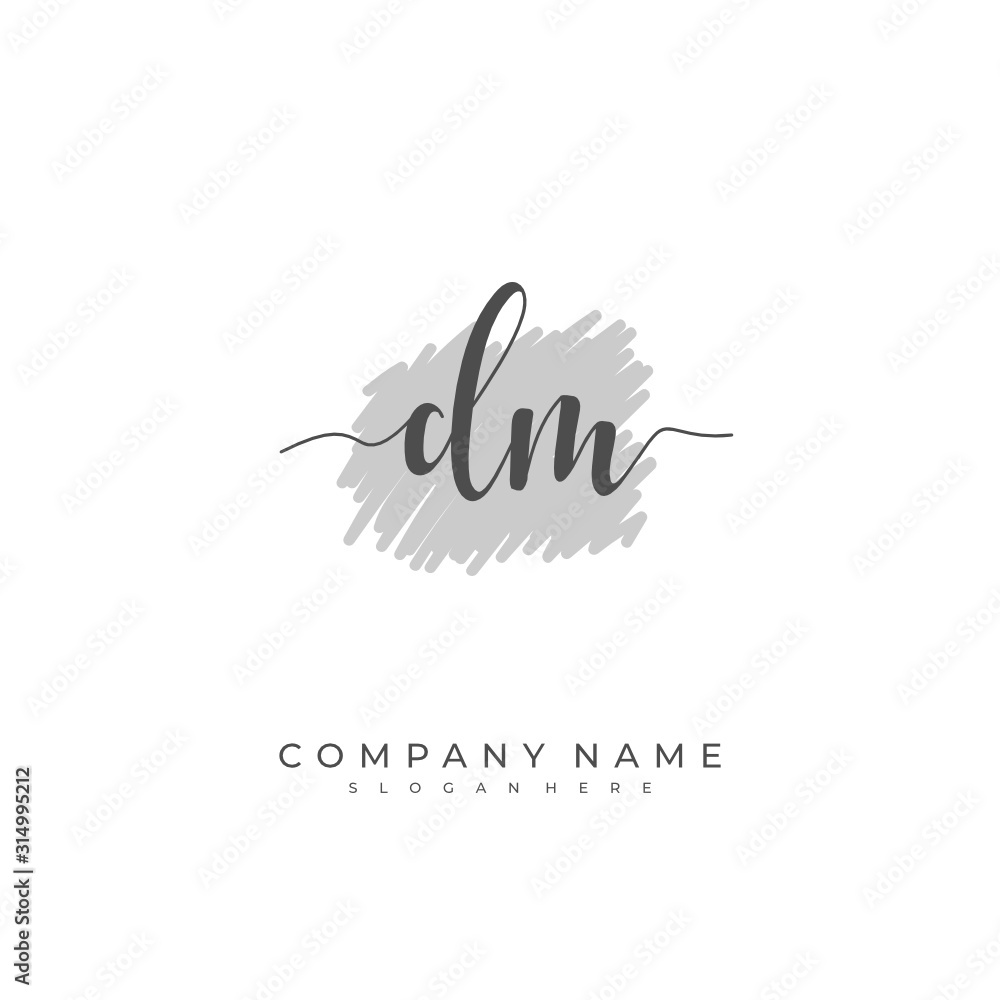 Handwritten initial letter D M DM for identity and logo. Vector logo template with handwriting and signature style. Handwritten initial letter D M DM for identity and logo. Vector logo template with handwriting and signature style.