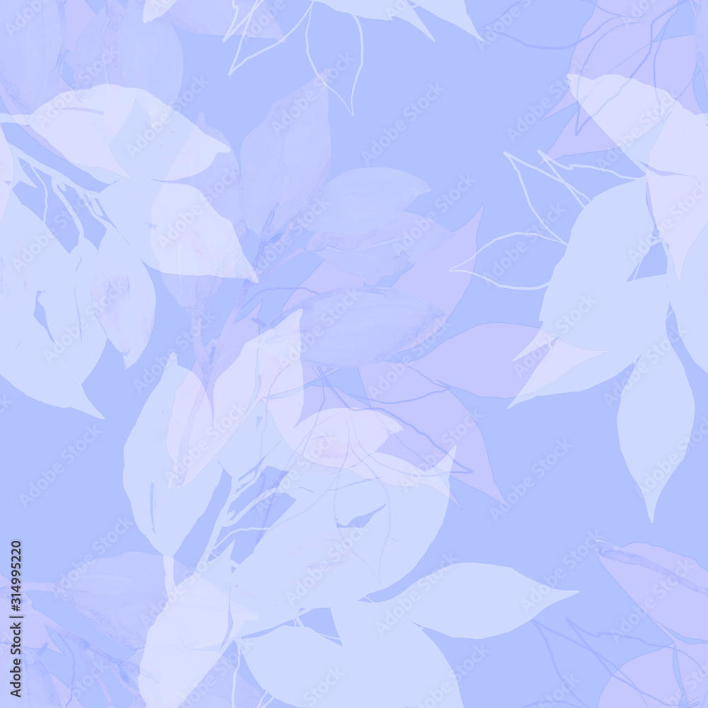Fototapeta premium Decorative seamless pattern of tree branches.Seamless pattern branch in watercolor and count on a colored background.