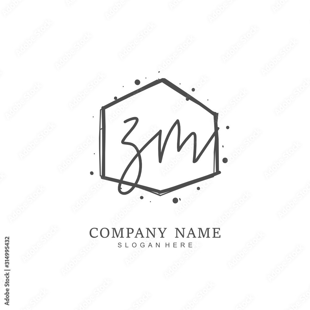 Handwritten initial letter Z M ZM for identity and logo. Vector logo template with handwriting and signature style. Handwritten initial letter Z M ZM for identity and logo. Vector logo template with handwriting and signature style.
