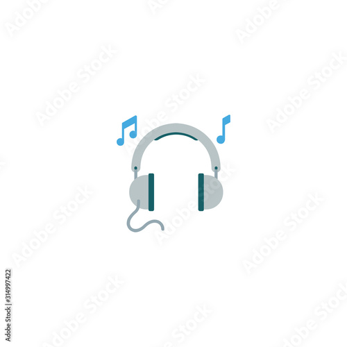 Headphone vector isolated icon - Vector