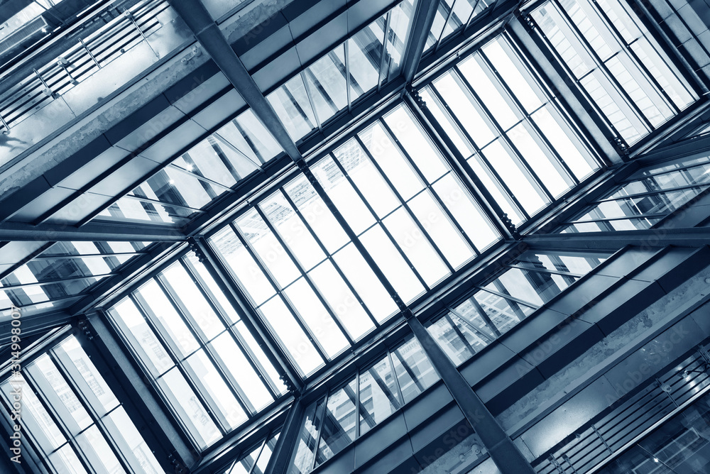 Interior view of modern architecture. Building abstract background Interior view of modern architecture. Building abstract background