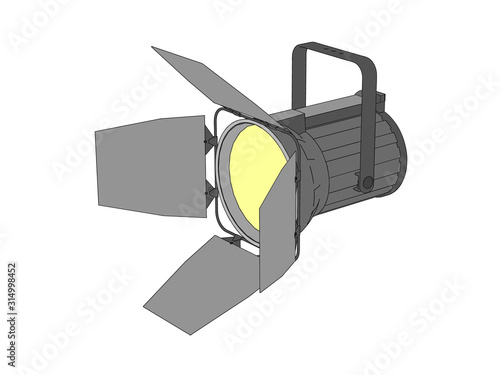 Studio lamp. Isolated on wh...