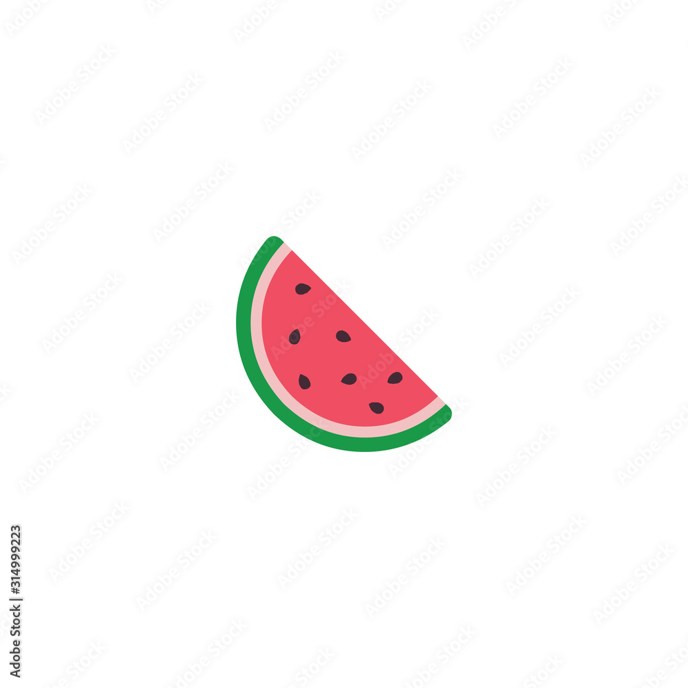 Watermelon Fresh Fruit Flat Vector Icon. Isolated Watermelon Illustration Symbol - Vector Watermelon Fresh Fruit Flat Vector Icon. Isolated Watermelon Illustration Symbol - Vector