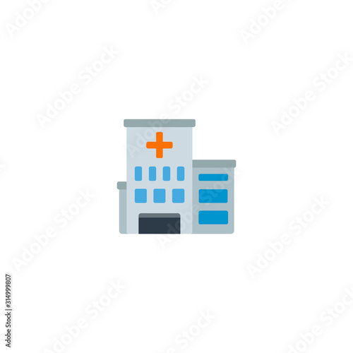 Hospital Building vector flat icon. Isolated Medical Building emoji illustration 