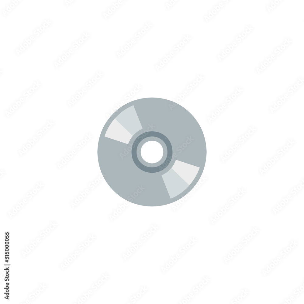 Compact Disc Flat Vector Icon. Isolated Computer, Optical Disc Illustration - Vector Compact Disc Flat Vector Icon. Isolated Computer, Optical Disc Illustration - Vector