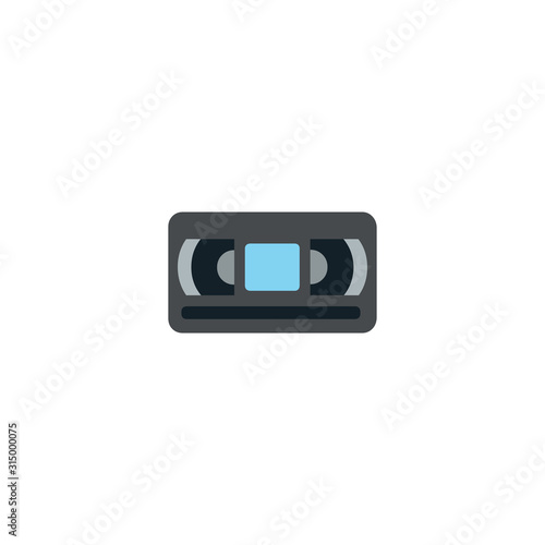 Videocassette Flat Vector Icon. Isolated Videocassette Illustration - Vector
