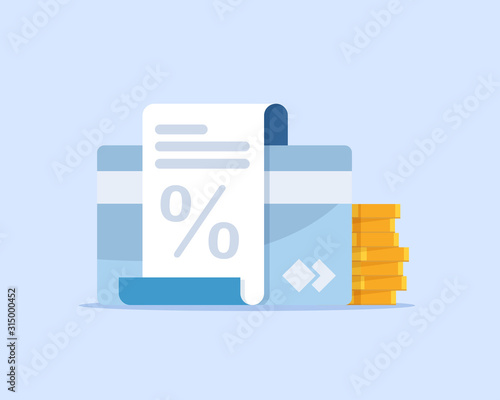 shopping credit card bill flat icon,,flat design icon vector illustration