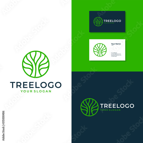 Tree logo and icon design concept.