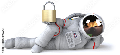 Fototapeta Naklejka Na Ścianę i Meble -  Fun astronaut - 3D Illustration
