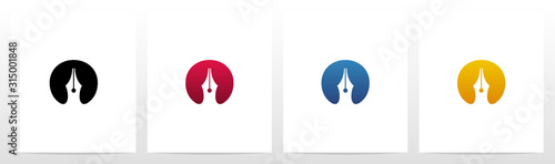 Pen Head On Letter Logo Design O