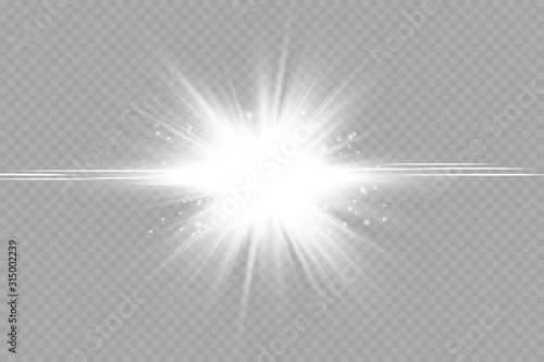 Glow light effect. Star burst with sparkles.Sun.