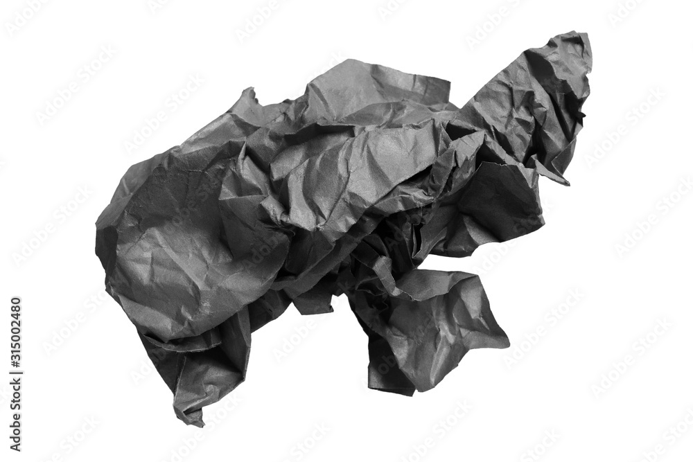 Black crumpled paper