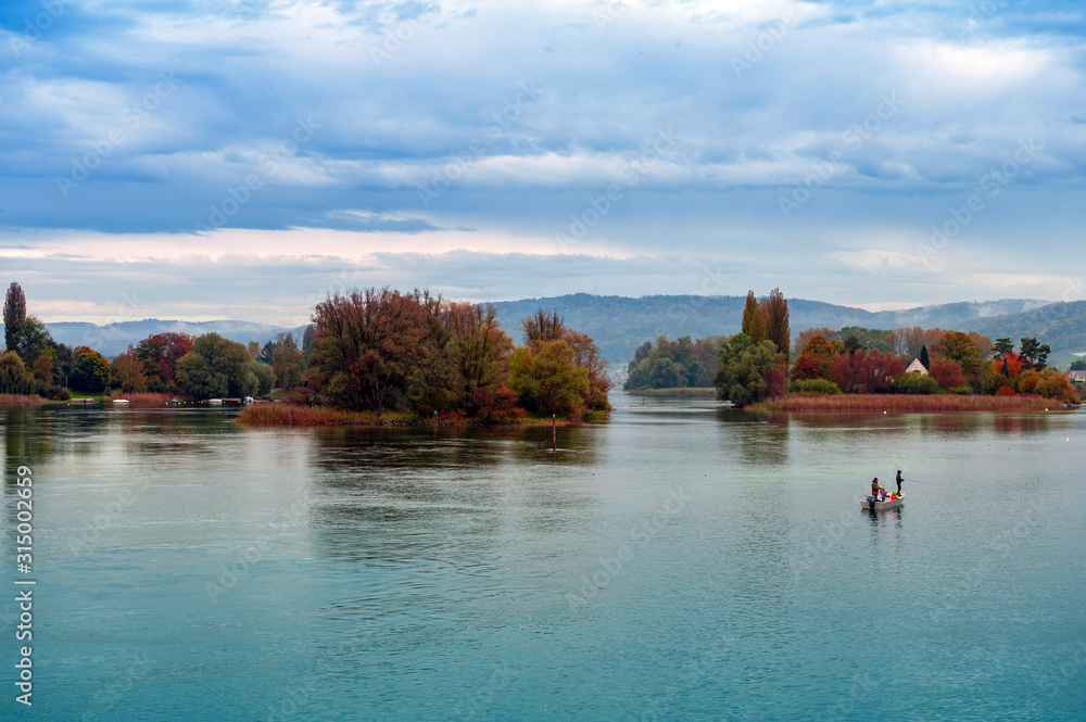 Scenic view of the Rhine River in Stein Am Rhein, Schaffhausen, Switzerland