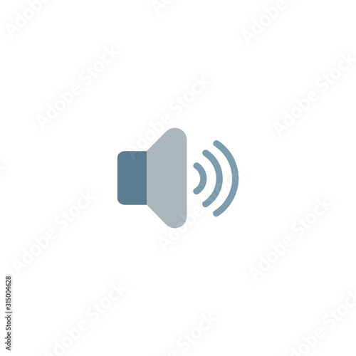 High volume flat vector Icon. Isolated speaker sound volume emoji illustration