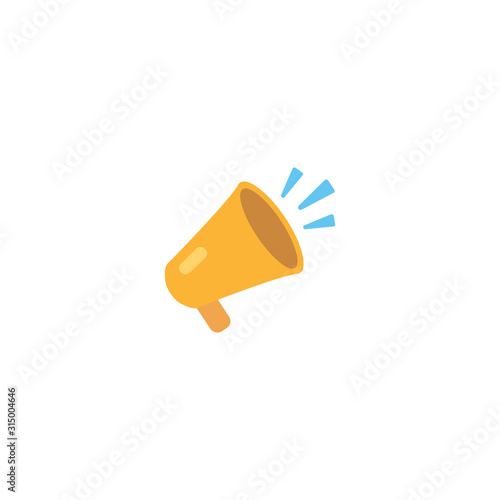 Loudspeaker flat vector Icon. Isolated megaphone emoji illustration