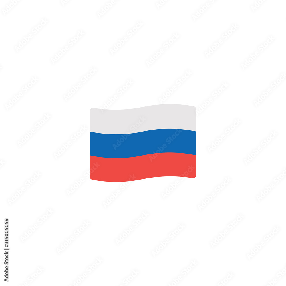 Russia waving flag flat vector Icon. Isolated Russian flag emoji  illustration Stock Vector