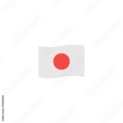 Japan Waving Flag flat vector Icon. Isolated Japanese Flag emoji illustration
