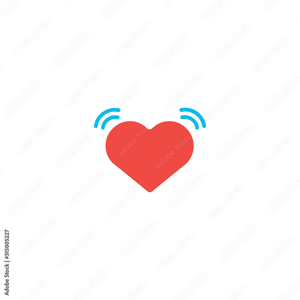 Beating Heart flat vector Icon. Isolated heart beat, love emoji illustration Beating Heart flat vector Icon. Isolated heart beat, love emoji illustration