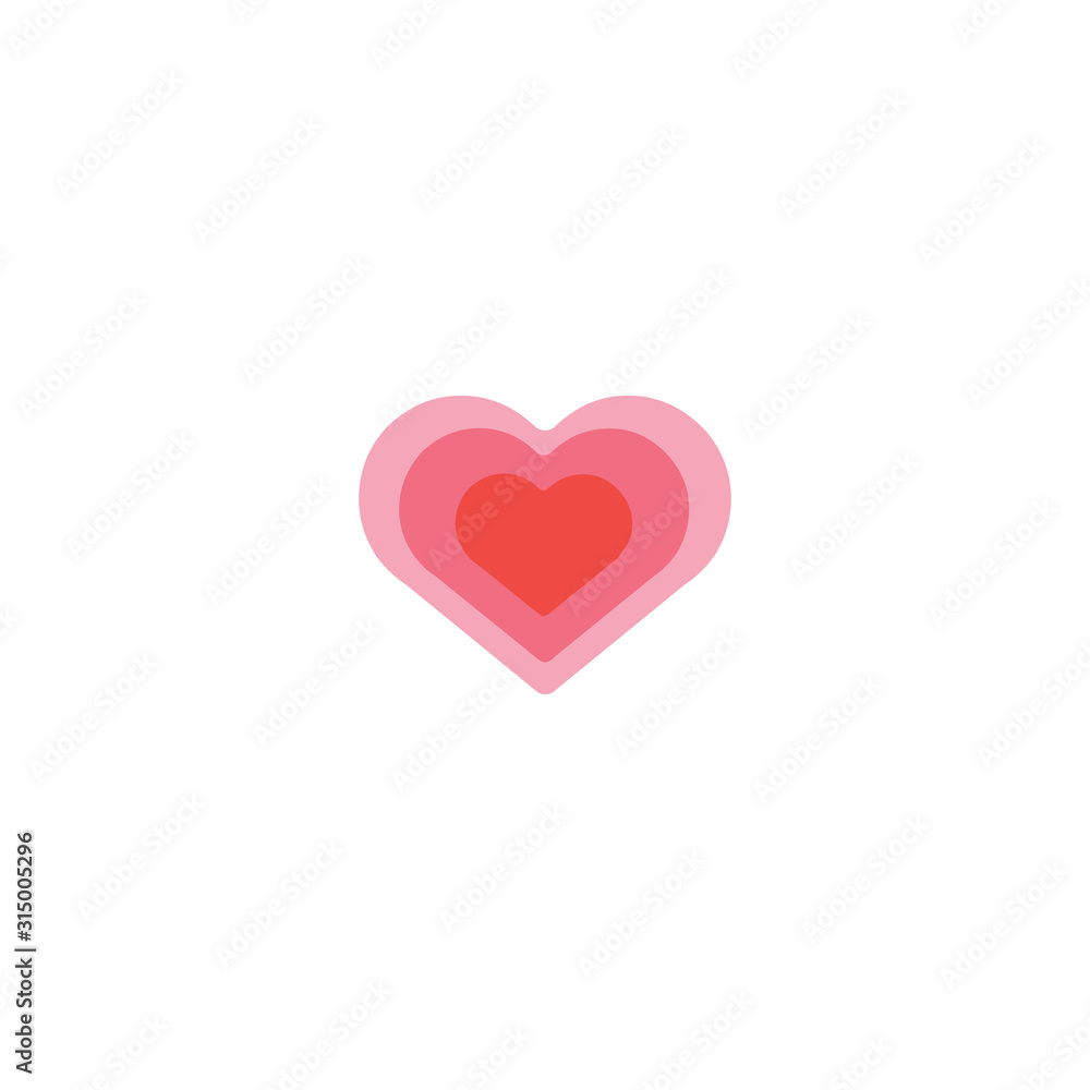 Growing, Beating Heart Flat Vector Icon. Isolated Red Heart Love Emoji Illustration