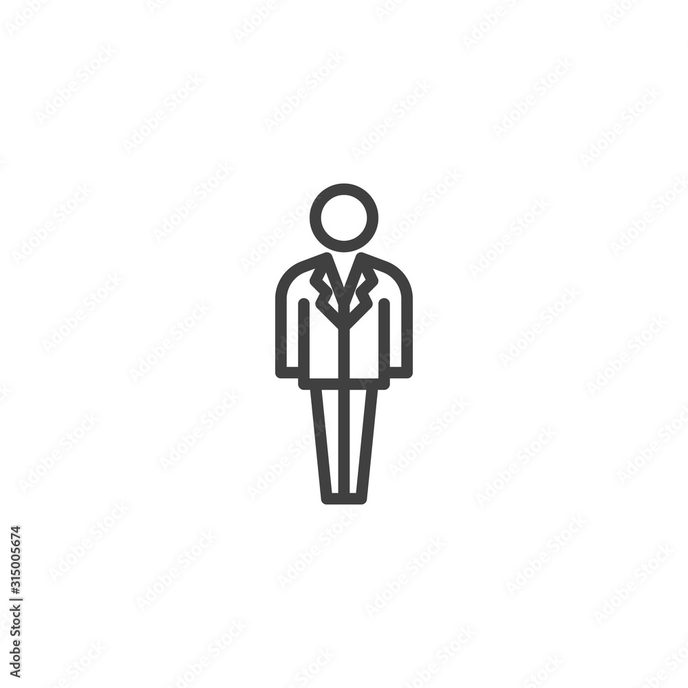 Groom in tuxedo line icon. linear style sign for mobile concept and web design. Man in wedding suit outline vector icon. Symbol, logo illustration. Vector graphics Groom in tuxedo line icon. linear style sign for mobile concept and web design. Man in wedding suit outline vector icon. Symbol, logo illustration. Vector graphics