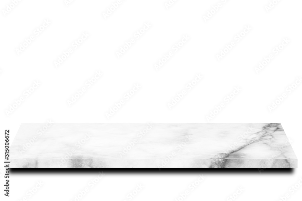 Empty marble table floor on white background. For your products. Empty marble table floor on white background. For your products.