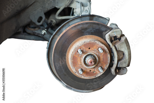 Disc brake isolated on white background