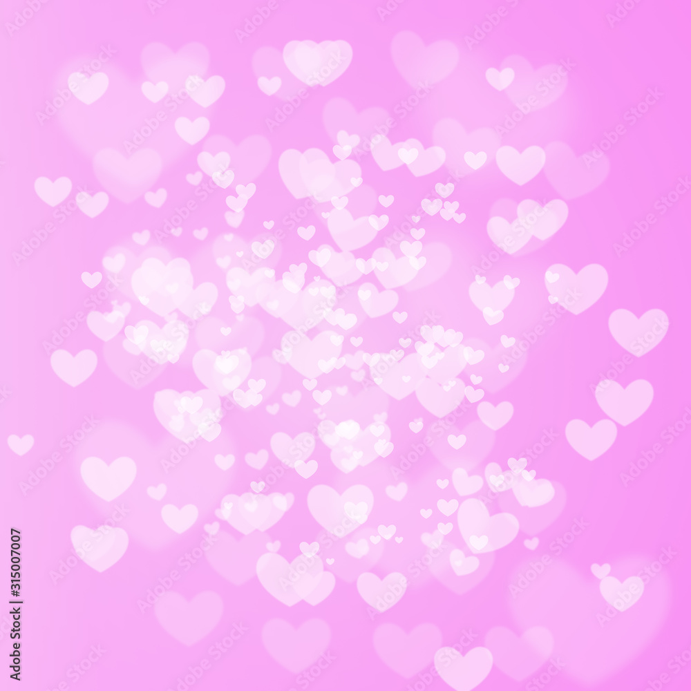 white blurry heart shape on pink background , valentine, wedding , love concept