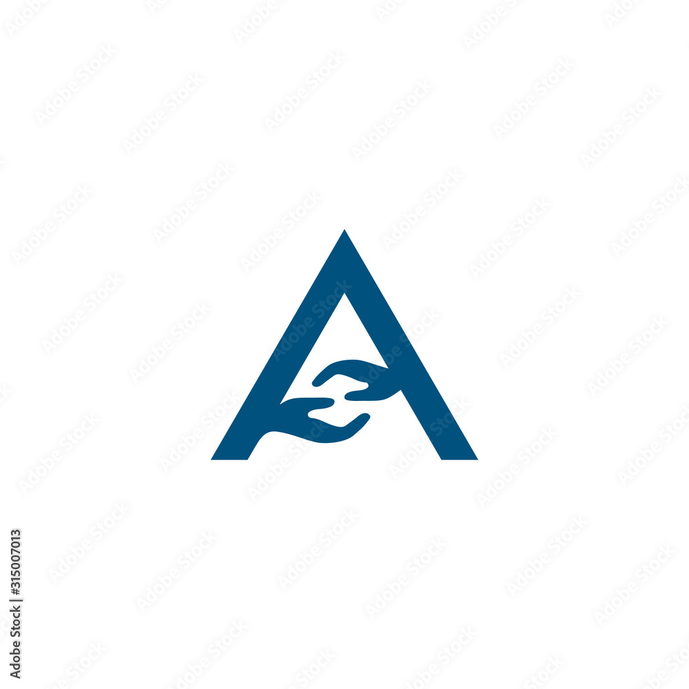 Fototapeta premium letter A hand logo design vector