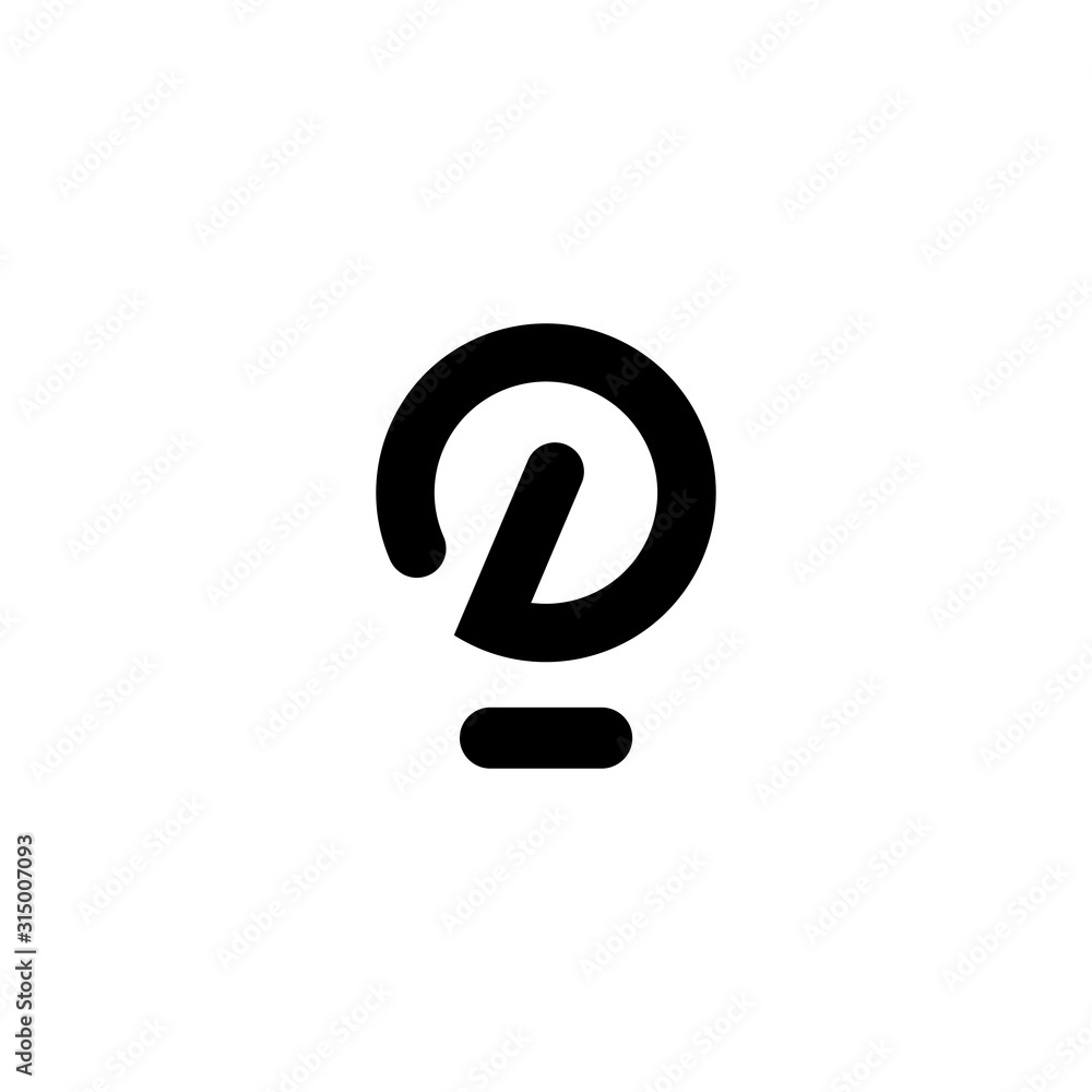 letter D simple logo design - obrazy, fototapety, plakaty 