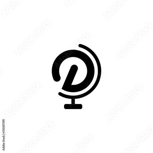 Letter D globe logo design