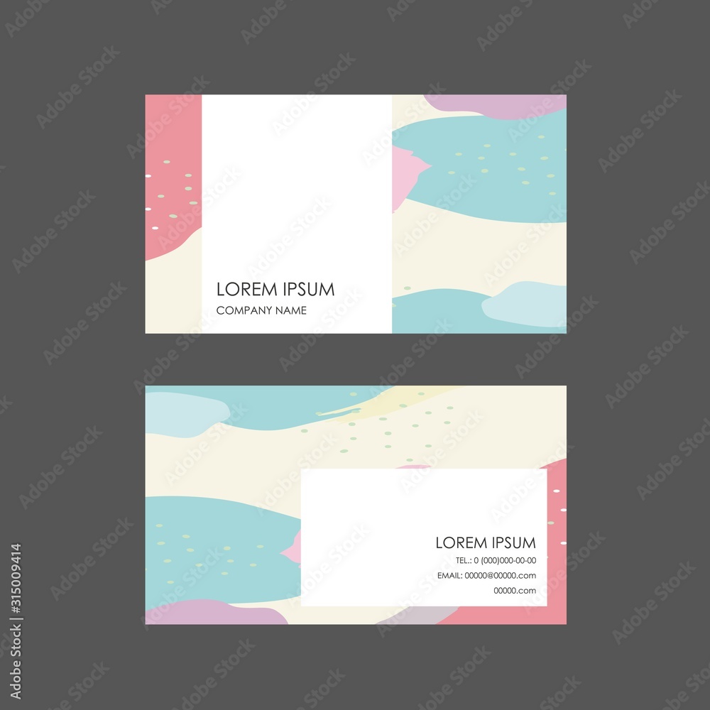 Fototapeta premium Creative and pastel memphis pattern vizit card design, Clean busines card, Contact card and name card design template