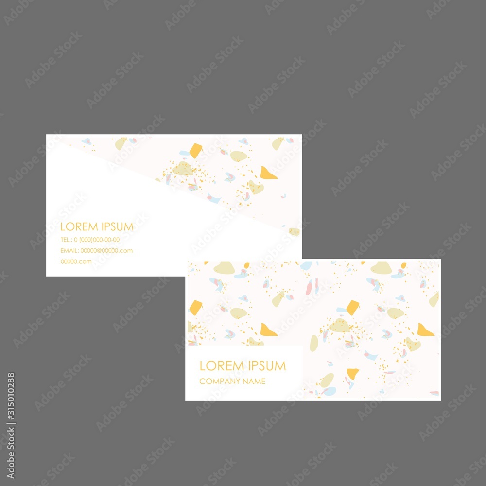 Terrazzo business card pattern design. Abstract background pastel color wallpaper vector. Terrazzo business card pattern design. Abstract background pastel color wallpaper vector.