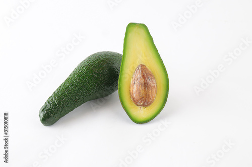 ripe avocado on a light white background