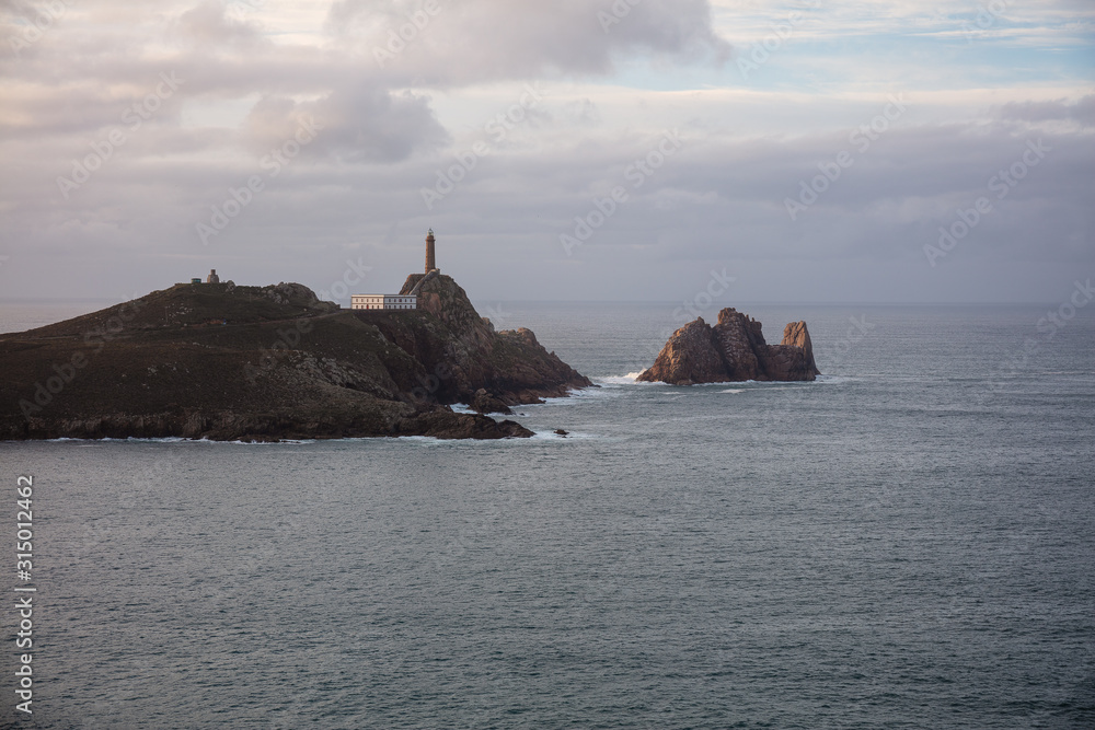 Cabo Vilan Lighthouse in Galicia, Spain.