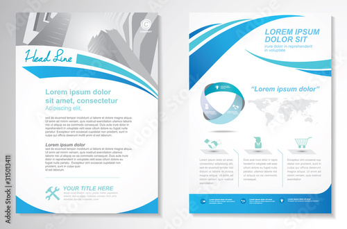 Template vector design for Brochure, AnnualReport, Magazine, Poster, Corporate Presentation, Portfolio, Flyer, infographic, layout modern with size A4, Front and back, Easy to use and edit.