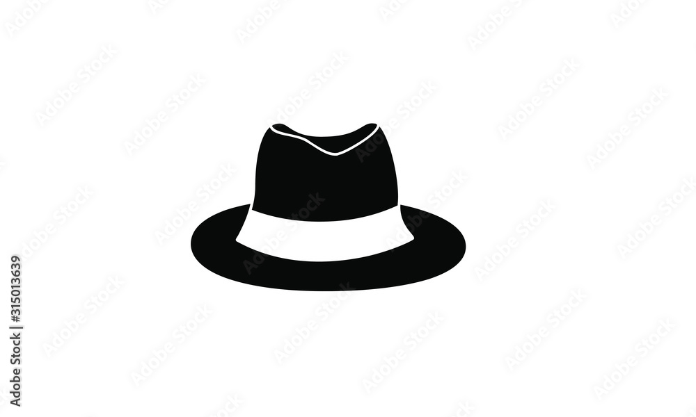 black fedora hat icon logo design illustration black fedora hat icon logo design illustration