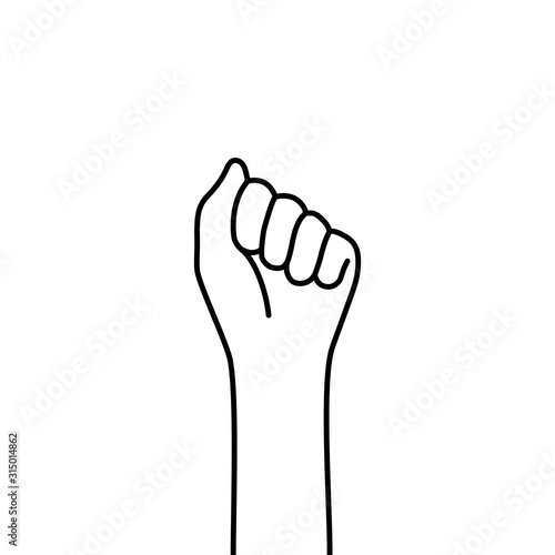 female thin line fist like protest
