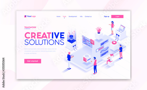Flat Modern design of website template - Creative Solutions