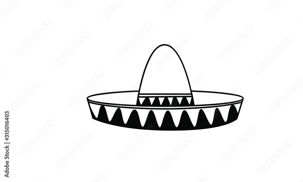 Sombrero hat line logo icon design illustration Sombrero hat line logo icon design illustration