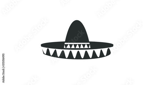 Sombrero black hat logo icon design illustration