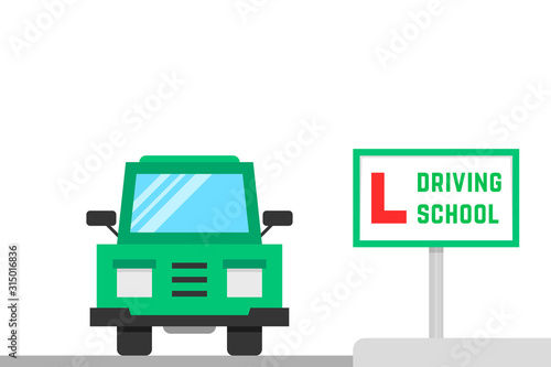 car and learner plate like driving school
