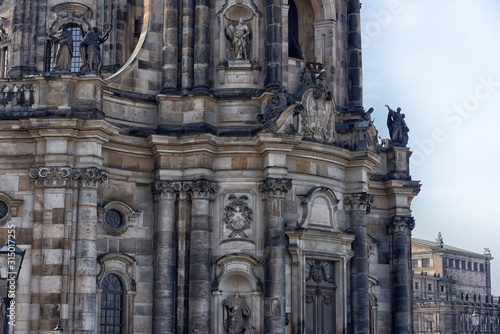 Details of the architecture of the restored cathedral, Dresden, Germany photo